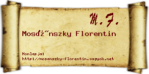 Mosánszky Florentin névjegykártya